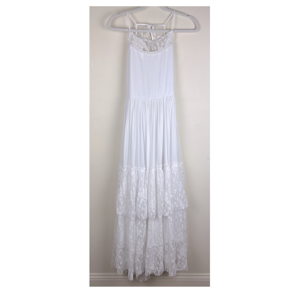 Joyfolie | Girl’s Boho Cottagecore Catrin Lace Ruffle Maxi Dress White | 14 - Picture 6 of 14